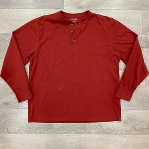 L.L. Bean Henley Mens Large burnt orange